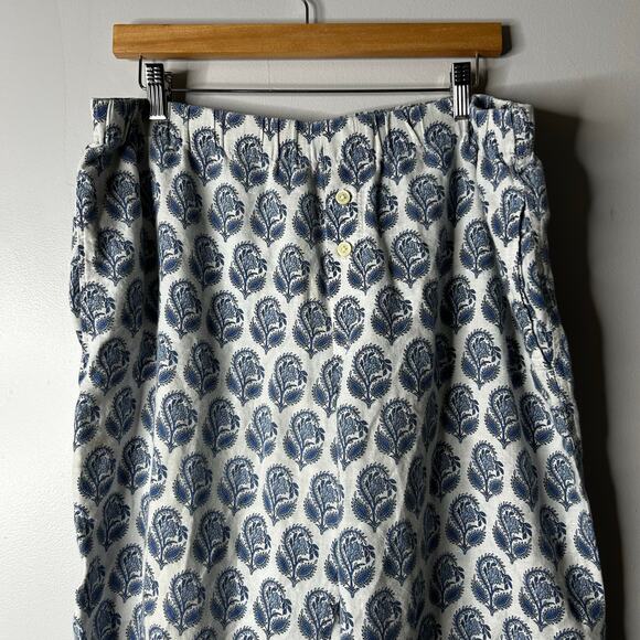 J. Crew Short Sleeve Linen Blend Pajama Set Bouquet Block Print Women's Large - Picture 9 of 13